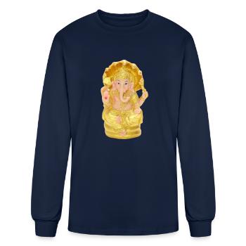 Ganesha Golden - Men's Long Sleeve T-Shirt - navy - Front
