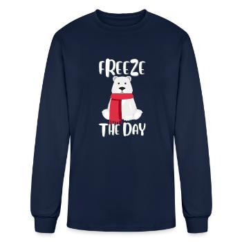 Freeze The Day - Men's Long Sleeve T-Shirt - navy - Front