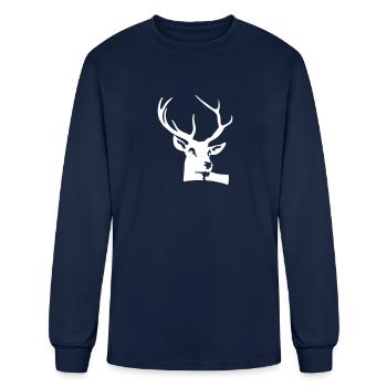 Head And Antlers Of A Deer - Men's Long Sleeve T-Shirt - navy - Front