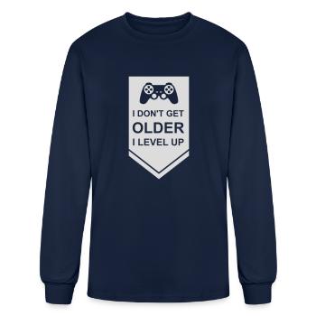 get older level up - Men's Long Sleeve T-Shirt - navy - Front