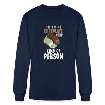 Mint Chocolate Chip - Men's Long Sleeve T-Shirt - navy - Front