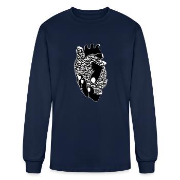 Heart Drawing - Men's Long Sleeve T-Shirt - navy - Front