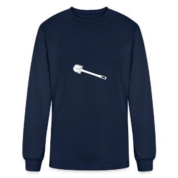 Toilet brush funny shit politics against protest - Men's Long Sleeve T-Shirt - navy - Front