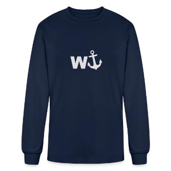 W Anchor - T-shirt à manches longues Homme - marine - Devant