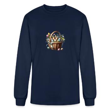 Easter Basket - Men's Long Sleeve T-Shirt - navy - Front