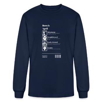 Born Is April - Men's Long Sleeve T-Shirt - navy - Front