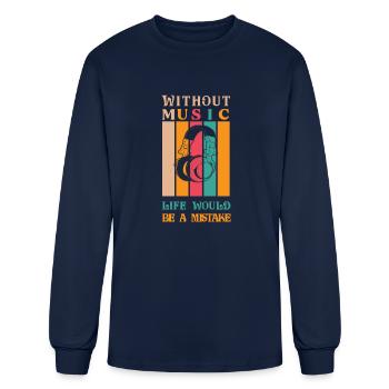 Without Music Nietzsche - Men's Long Sleeve T-Shirt - navy - Front