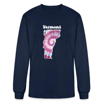 Vermont Tie Dye - Men's Long Sleeve T-Shirt - navy - Front