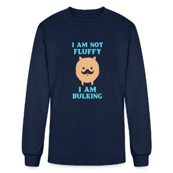 I Am Not Fluffy I Am Bulking - Men's Long Sleeve T-Shirt - navy - Front