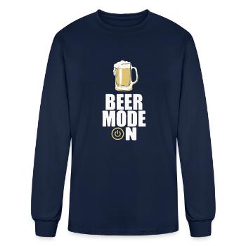 Beer Mode On Funny Beer Sayings - Men's Long Sleeve T-Shirt - navy - Front
