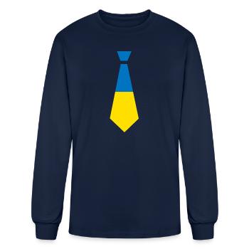 Tie of Ukraine - Men's Long Sleeve T-Shirt - navy - Front