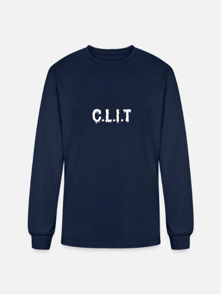 C.L.I.T white - Men's Long Sleeve T-Shirt - navy