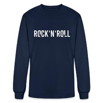 rock and roll - Men's Long Sleeve T-Shirt - navy - Front