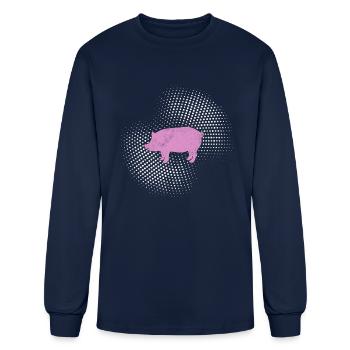 pig - Men's Long Sleeve T-Shirt - navy - Front