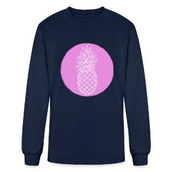 pineapple - Men's Long Sleeve T-Shirt - navy - Front