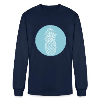 pineapple - Men's Long Sleeve T-Shirt - navy - Front