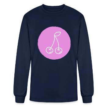 cherry - Men's Long Sleeve T-Shirt - navy - Front
