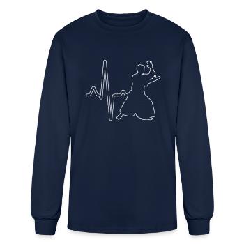 aikido heartbeat - Men's Long Sleeve T-Shirt - navy - Front