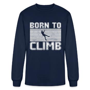 born to climb - Men's Long Sleeve T-Shirt - navy - Front