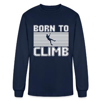 born to climb - Men's Long Sleeve T-Shirt - navy - Front