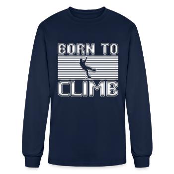 born to climb - Men's Long Sleeve T-Shirt - navy - Front