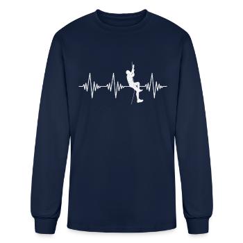 climb heartbeat - Men's Long Sleeve T-Shirt - navy - Front