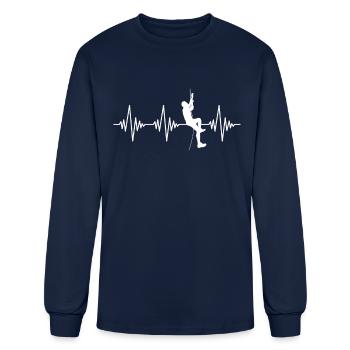 climb heartbeat - Men's Long Sleeve T-Shirt - navy - Front