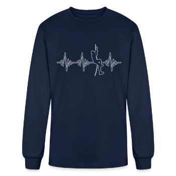 climb heartbeat - Men's Long Sleeve T-Shirt - navy - Front
