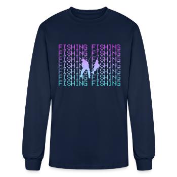 fishing - Men's Long Sleeve T-Shirt - navy - Front
