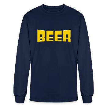 beer - Men's Long Sleeve T-Shirt - navy - Front