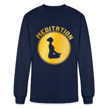 meditation - Men's Long Sleeve T-Shirt - navy - Front