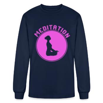 meditation - Men's Long Sleeve T-Shirt - navy - Front