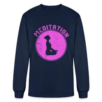 meditation - Men's Long Sleeve T-Shirt - navy - Front
