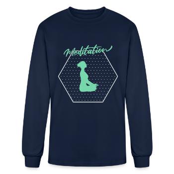 meditation - Men's Long Sleeve T-Shirt - navy - Front