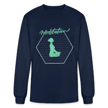 meditation - Men's Long Sleeve T-Shirt - navy - Front