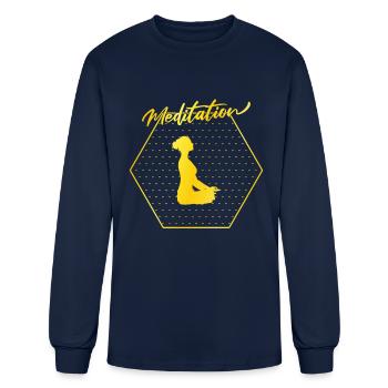 meditation - Men's Long Sleeve T-Shirt - navy - Front