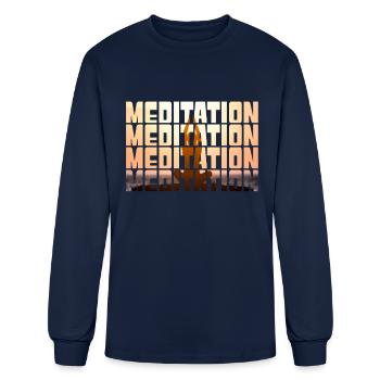 Meditation - Men's Long Sleeve T-Shirt - navy - Front