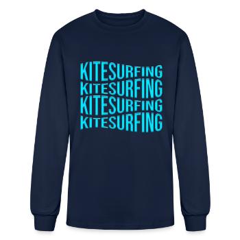 kitesurfing - Men's Long Sleeve T-Shirt - navy - Front