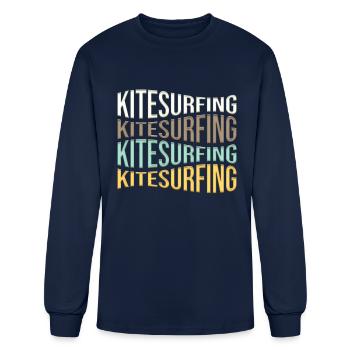 kitesurfing - Men's Long Sleeve T-Shirt - navy - Front