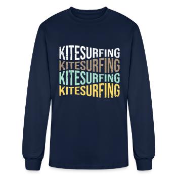kitesurfing - Men's Long Sleeve T-Shirt - navy - Front