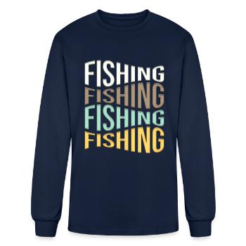 fishing - Men's Long Sleeve T-Shirt - navy - Front