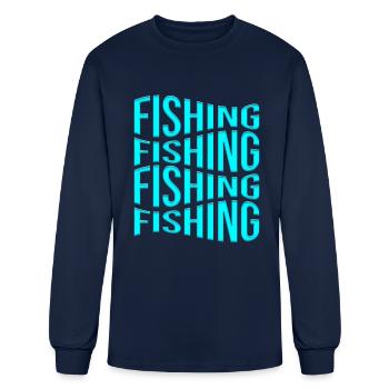fishing - Men's Long Sleeve T-Shirt - navy - Front