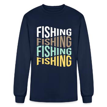fishing - Men's Long Sleeve T-Shirt - navy - Front