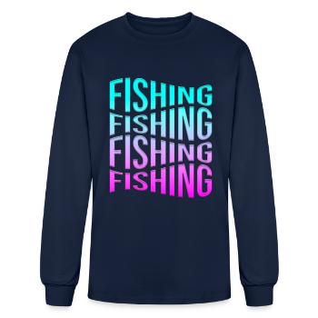 fishing - Men's Long Sleeve T-Shirt - navy - Front