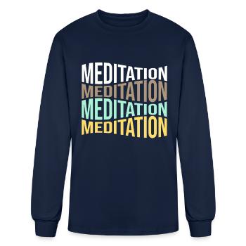 meditation - Men's Long Sleeve T-Shirt - navy - Front