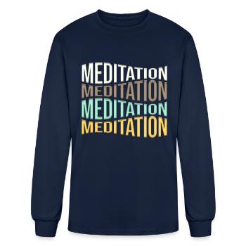 meditation - Men's Long Sleeve T-Shirt - navy - Front