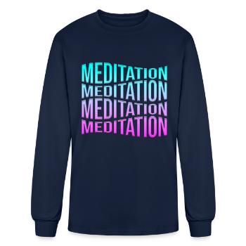meditation - Men's Long Sleeve T-Shirt - navy - Front