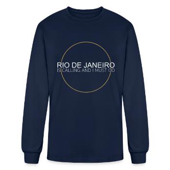 Rio de Janeiro saying - Men's Long Sleeve T-Shirt - navy - Front