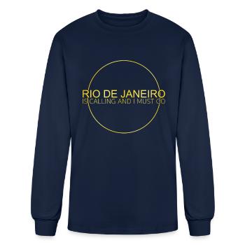 Rio de Janeiro saying - Men's Long Sleeve T-Shirt - navy - Front