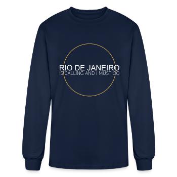 Rio de Janeiro saying - Men's Long Sleeve T-Shirt - navy - Front